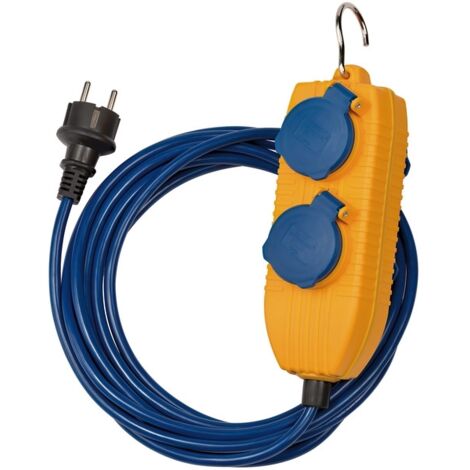 BRENNENSTUHL RALLONGE AVEC RÉPARTITEUR 4 PRISES (CÂBLE D'ALIMENTATION 5 M EN BLEU POUR UNE UTILISATION À COURT TERME EN EXTÉRIEU (1/3)