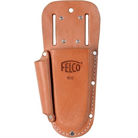 Étui en cuir véritable pour sécateur – Pierre à aiguiser incluse – Ceinture porte-outils avec boucle et clip – Modèle FELCO 910+ (1/7)