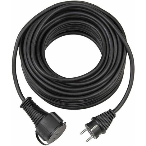 Rallonge Brennerstuhl BREMAXX® (câble de rallonge de 15 m en noir, pour une utilisation extérieure de courte durée IP44, utilisable jusqu'à -35 °C, résistant à l'huile et aux UV) (1/3)