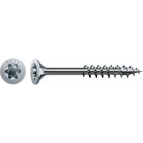 Spax Vis universelle, 5 x 100 mm, 100 unités, Filetage partiel, Tête fraisée, T-STAR plus T20, 4CUT, WIROX - 0191010501003