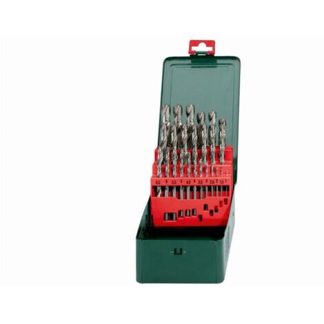 Metabo 627154000 HSS Jeu de forets pour le métal 25 pièces meulé DIN 338 tige cylindrique 1 set