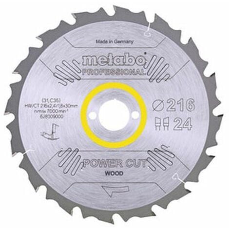 Metabo Lame de scie circulaire hw/ct 216 x 30, 24 wz 5° nég. (628009000)
