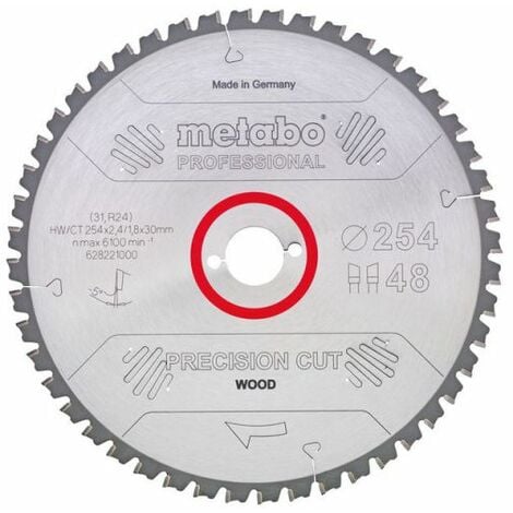 Metabo Lame de scie circulaire hw/ct 254 x 30, 48 wz 5° nég. (628221000)
