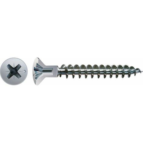 SPAX Vis universelle avec perçage de tête, 4,5 x 60 mm, 75 pièces, filetage complet, tête fraisée, empreinte cruciforme Z2, pointe S - 4271010450607 (1/3)