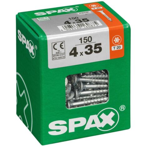 SPAX Vis universelle, 4 x 35 mm, 150 pièces, filetage partiel, tête fraisée, T-STAR plus T20, 4CUT, WIROX - 4191010400357 (1/6)