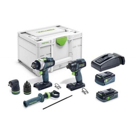 Festool – Perceuse-visseuse à percussion sans fil 18V avec 2 batteries 4,0/5,0Ah – Moteur EC-TEC sans charbons – Couple 50Nm – 577654 (1/10)
