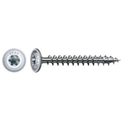Banyo – Vis à bois 6 mm 40 mm T-STAR plus acier WIROX – 200 pièces – Filetage complet pour assemblages résistants – Tête à collerette - V894843