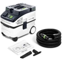 Festool – Aspirateur mobile 1200W – 15L – Dépression 24000Pa – Aspiration eau – Pour chantiers humides et espaces confinés