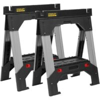 2 Tréteaux Télescopiques Relaxdays | Support Réglable 80-130cm | Charge 200kg - Pour Travaux, Sciage, Bricolage