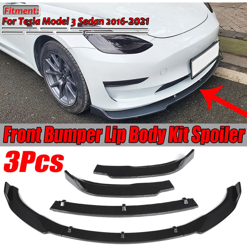 Für Tesla Model 3 Sedan 2016-2019 Sp Carbon Frontschürze Lip Body Kit Hasaki