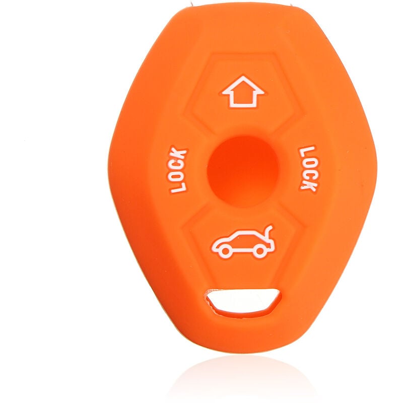 1 Stück 3-Tasten-Fernbedienung Schlüsselanhänger Silikonhülle für X5 Z3 Z4  E36 E65 325i 330i (Orange)