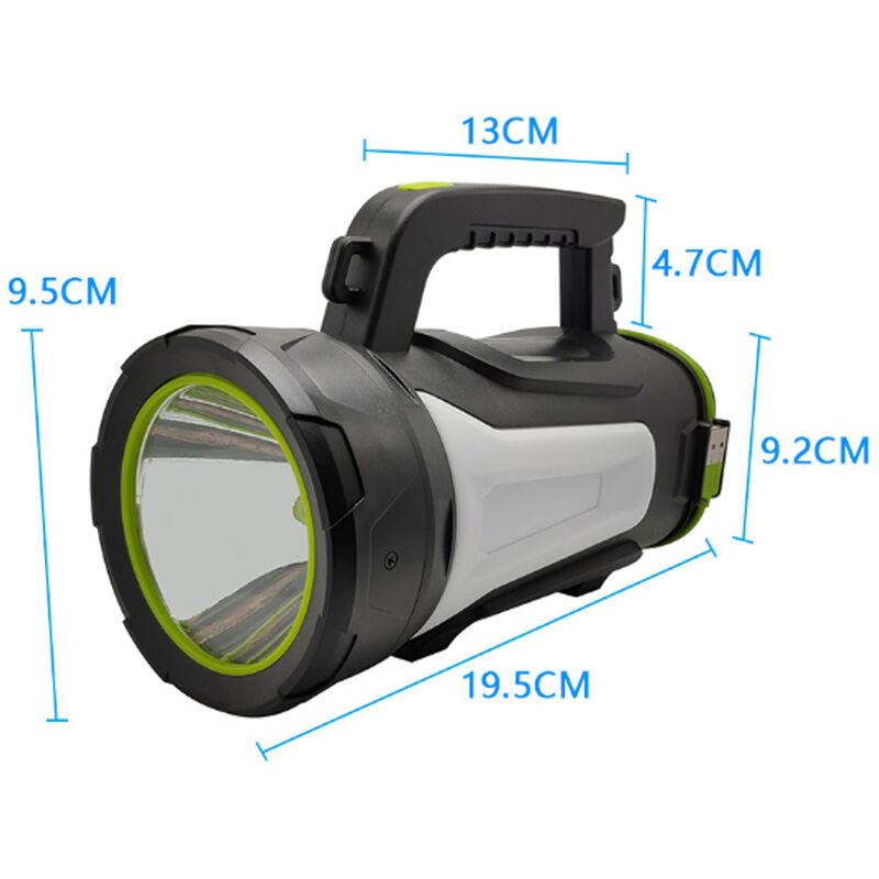 XXL Taschenlampe Akku-Handlampe Handscheinwerfer Handlampe Standlampe+Kabel NEU 