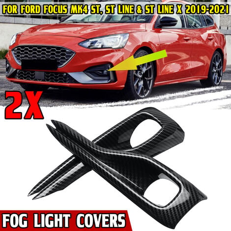 2x Nebelscheinwerferabdeckung Kohlefaser-Nebelscheinwerferrahmen für Ford  Focus MK4 ST, ST Line & ST Line X 2019