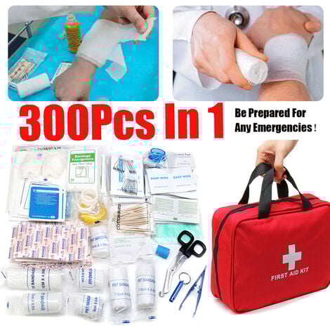 300 tlg. Verbandskaesten Set Verbandtasche Medical Erste-Hilfe für Haus Büro KFZ Camping Hasaki