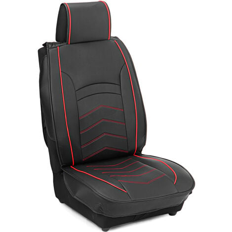 2 x Sitzbezüge Schonbezüge Schutz Universal für PKW Schwarz Rot Leder