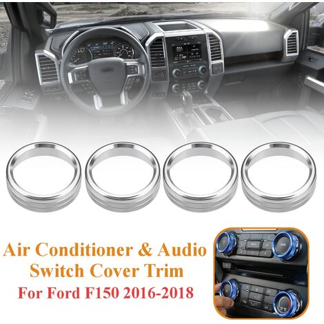 Aluminiumlegierung für Ford F150 2016-2018 4PCS Klimaanlage und  Audioschalter Knopf Knöpfe Knöpfe Abdeckungen Rahmen Rahmen