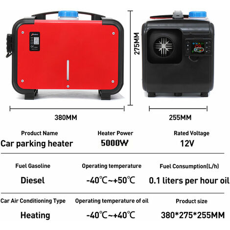 HCalory 5KW 12V Diesel Auto Air Heizung LCD Heater Luftheizung