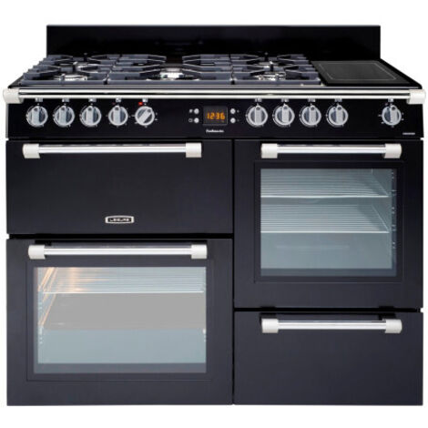 CK110F324K – Gazinière 3 fours 110cm – 5 foyers gaz – 65L électrique – Nettoyage facile – Noir – Leisure
