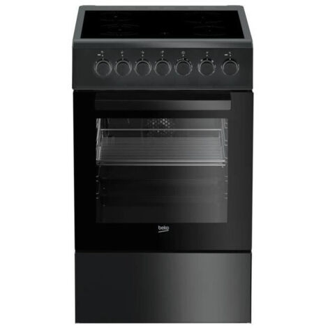 Beko – Cuisinière vitrocéramique 50cm – 4 foyers vitrocéramiques – Four convection 65L – Parois catalytiques – Gris anthracite