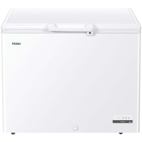 Haier – Congélateur coffre 300L – Froid statique – Classe énergétique E – Niveau sonore 35 dB – Autonomie 25h – Congélation 16 kg/24h - HCE301E-Congelateur (1/9)