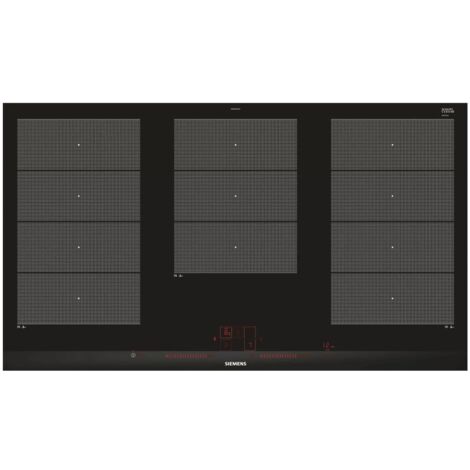 Siemens – Table de cuisson induction 90cm 5 foyers 11100W avec zones FlexInduction – Encastrable noir – EX975LXC1E