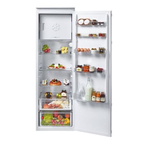 Candy – Réfrigérateur combiné encastrable 286 L – CM4S518EW – Monoporte avec congélateur haut – Classe E, froid brassé, dégivrage automatique (1/3)