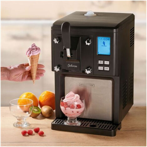 Sorbetière semi-pro 1,5 L 250 W – Écran LCD – Mode maintien au froid jusqu’à 3 h – Pour glaces italiennes et sorbets – Kitchencook