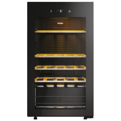 Haier – Cave à vin de service 34 bouteilles – Porte vitrée anti-UV triple épaisseur – Système anti-vibration – Température 5°C à 20°C (1/10)