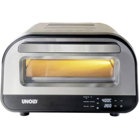 Four à pizza électrique 68816 – Pierre à pizza 32 cm – 1700W – Température jusqu'à 450°C – Cuisson en 2 minutes – Unold