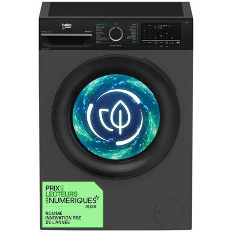 Beko – Lave-linge hublot 8 kg – Classe A – Vitesse d'essorage 1400 tours/min – Technologie EnergySpin – Programme SteamTherapy - BM34WFU48411A (1/5)