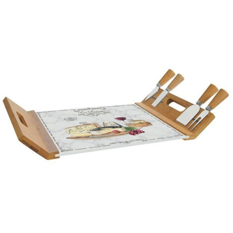 Coffret Plateau à Fromages + 4 Couteaux - Les Fromages De Nos Régions - Easy Life