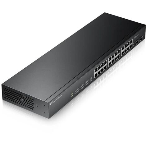 ZyXEL GS1900-24 V2 24-Port GbE Smart Managed Switch, 2x SFP, lüfterlos Rackmount (1/3)