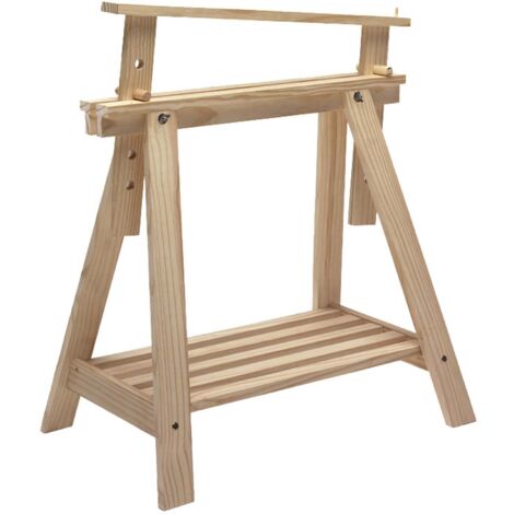 Astigarraga – Tréteau architecte réglable en hauteur – Pin massif brut – Dimensions 70 x 40 x 70/98.5 cm – Charge maximale 300 kg