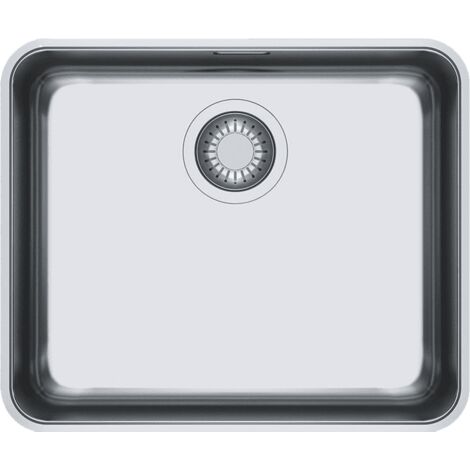 Franke – Évier 1 bac inox lisse 510 x 430 mm – Vidage manuel avec bonde ø 90 mm – Trop plein hygiénique – Pattes de fixation incluses (1/5)