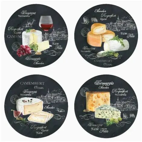Coffret 4 assiettes à fromage 19 cm