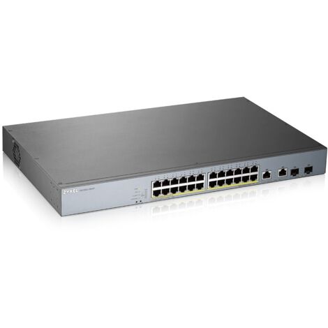 ZyXEL GS1350-26HP Gigabit Smart Switch, 24x RJ-45, 2x RJ-45/SFP, PoLRE/PoE+ (1/5)