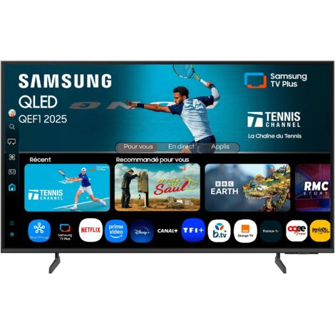 Samsung QLED QE1F 4K Smart TV 75 pouces avec vision AI, 100 % volume de couleur avec Quantum Dot et plus de 500 canaux TV Plus