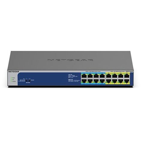 NETGEAR Netgear 16Port Switch 10/100/1000 PoE/GS516UP - Switch - 1 Gbps (GS516UP-100EUS) (1/5)
