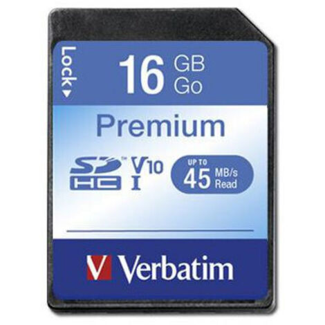 Verbatim Carte mémoire flash - 16 Go - Class 10 - SDHC (43962) (1/3)