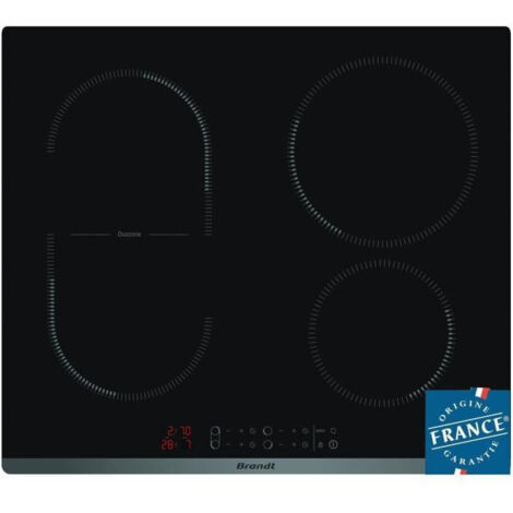 Brandt – Plaque induction 4 foyers 3600W – Largeur 58 cm – Duozone pour cuisson simultanée – Minuterie indépendante (1/2)