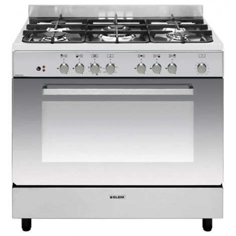 Piano de cuisson 104L 5 feux inox – Four électrique chaleur tournante – Nettoyage catalytique – Classe A – GE960CVIX2 – Glemgas (1/4)