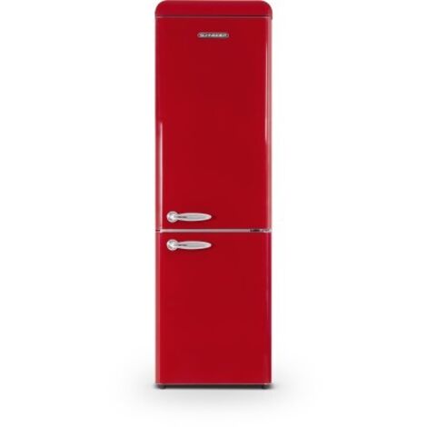 Schneider – Réfrigérateur combiné pose libre rouge 249L – Froid statique – Niveau sonore 39 dB – Classe climatique N-ST – Charnière droite - SCCB250VR-SCHNEIDER