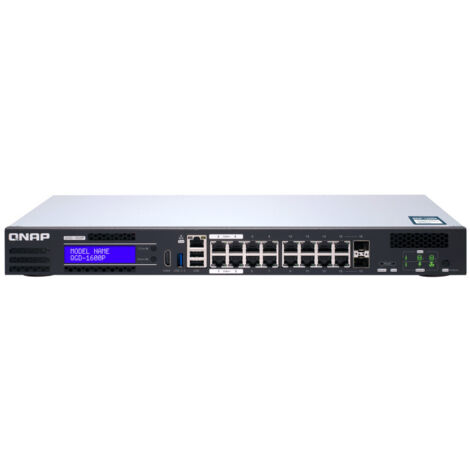 QNAP QGD-1600P-4G Switch Managed 16 Port 1Gbps PoE Switch, 2 SFP+ (1/5)