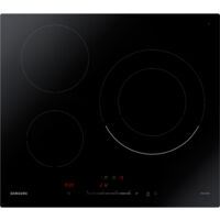 Samsung – Table de cuisson induction 60cm 3 foyers – Double zone 18-28 cm – Puissance 4 kW – Verre vitrocéramique noir – Commandes sensitives - NZ63R3727BK