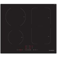 Schneider – Plaque induction encastrable 4 foyers dont 1 flexible – Puissance 7400W – Commandes frontales slider – Dimensions 59x52cm - SCTI641SSL-SCHNEIDER