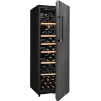 Cave à vin de vieillissement 147 bouteilles – Température stable – Hygrométrie contrôlée 50-80% – Système anti-vibrations – Porte pleine noire – La Sommeliere