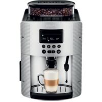 Krups – Cafetière à dosettes 15 bars gris argent – Système Thermoblock compact – Écran LCD – Personnalisation café 3 niveaux