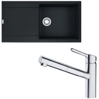 Pack évier XL Maris Fragranit noir mat 970 x 500 x 200 mm + mitigeur Orbit douchette - Franke