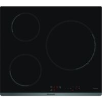 Brandt – Plaque induction 3 foyers 3600W – Minuterie – Surface vitrocéramique 58 cm – Système de sécurité complet