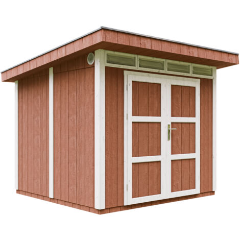Abri de Jardin Qualité Premium 6m² - L294xL279cm - Kit tout compris avec sol, tuiles bitumineuses, set de peinture-LP Smartside Timbela M903A REDWOOD RED (1/5)